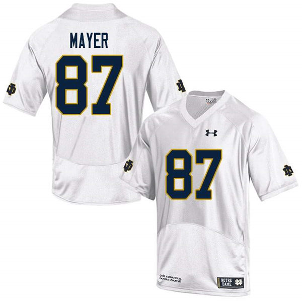 Men's Notre Dame Fighting Irish #87 Michael Mayer Under Armour White College Football Game Jersey