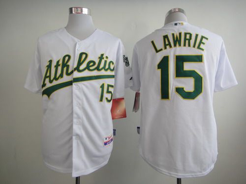 Men's Oakland Athletics #15 Brett Lawrie White Jerse