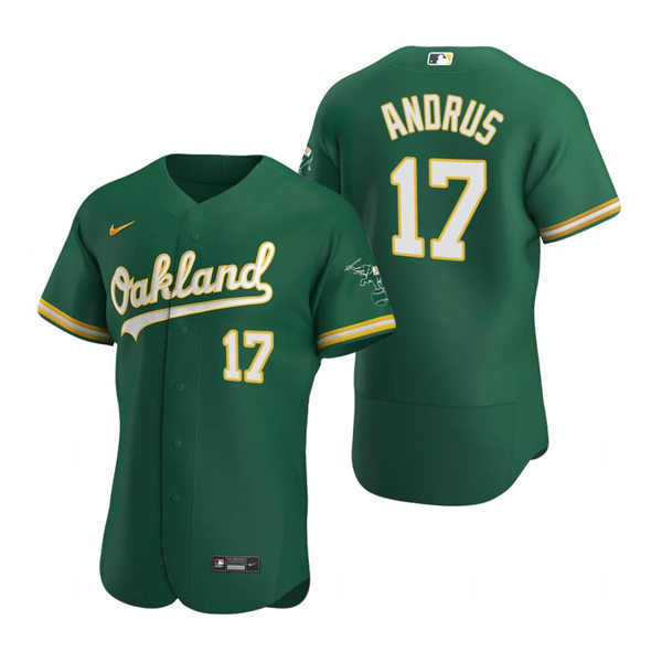 Men's Oakland Athletics #17 Elvis Andrus Nike Kelly Green Alternate FlexBase Jersey