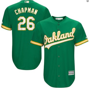 Men's Oakland Athletics #26 Matt Chapman Kelly Green Alternate Jersey.png