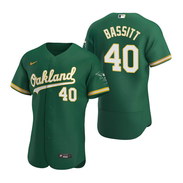 Men's Oakland Athletics #40 Chris Bassitt Nike Kelly Green Alternate FlexBase Jersey