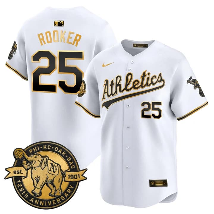 Men's Oakland Athletics 125th Anniversary Patch Vapor Premier Limited Jersey - All Stitched Brent  Rooker 25