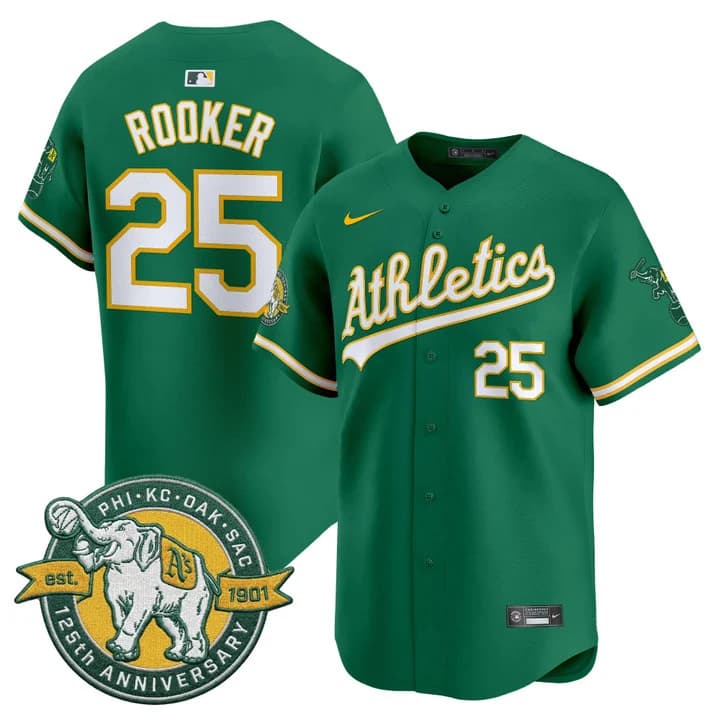 Men's Oakland Athletics 125th Anniversary Patch Vapor Premier Limited Jersey - All Stitched Brent Rooker   25
