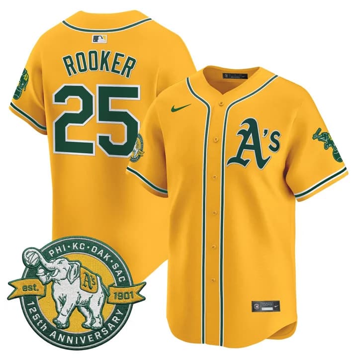Men's Oakland Athletics 125th Anniversary Patch Vapor Premier Limited Jersey - All Stitched Brent Rooker-25