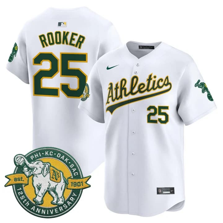 Men's Oakland Athletics 125th Anniversary Patch Vapor Premier Limited Jersey - All Stitched Brent Rooker25