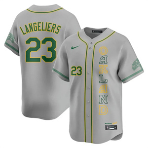 Men's Oakland Athletics City Connect Concept Jersey - All Stitched Shea Langeliers - 23 #