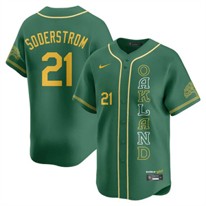 Men's Oakland Athletics City Connect Concept Jersey - All Stitched Tyler Soderstrom - 21