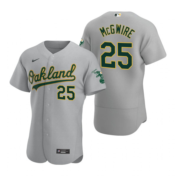 Men's Oakland Athletics Retired Player #25 Mark McGwire Nike Gray Road FlexBase Jersey