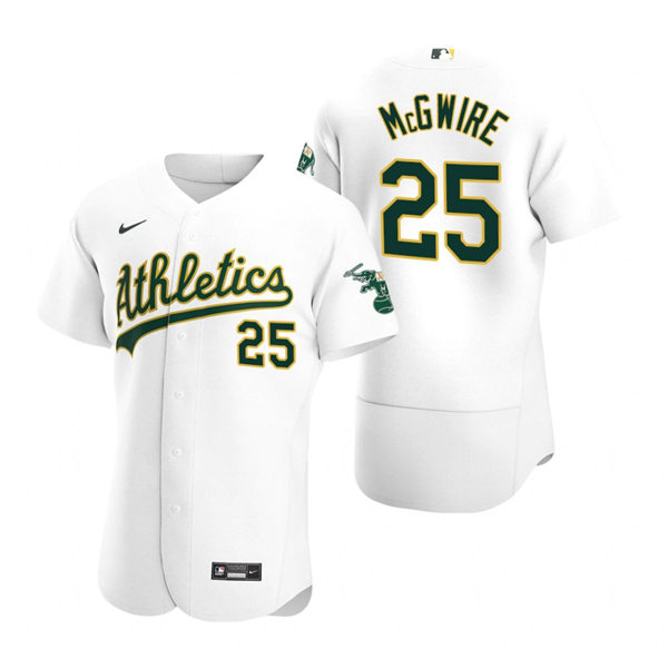 Men's Oakland Athletics Retired Player #25 Mark McGwire Nike White Home FlexBase Jersey