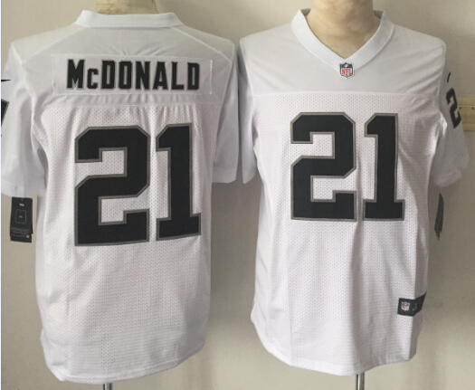 Men's Oakland Raiders #21 Dexter McDonald Nike White Elite Jersey