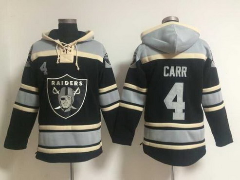 Men's Oakland Raiders #4 Derek Carr Black Team Color NFLPLAYERS Hoodie