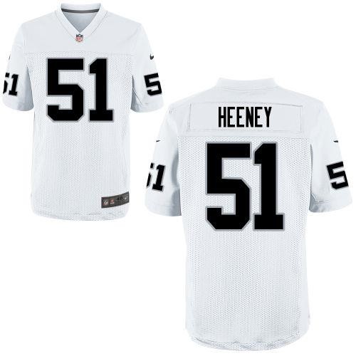 Men's Oakland Raiders #50 Ben Heeney White Road NFL Nike Elite Jersey