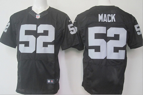 Men's Oakland Raiders #52 Khalil Mack Black Team Color 2015 NFL Nike Elite Jersey