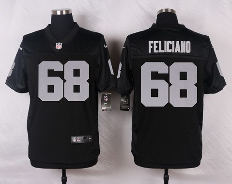 Men's Oakland Raiders #68 Jon Feliciano Black Team Color NFL Nike Elite Jerse