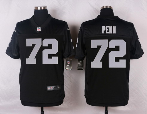 Men's Oakland Raiders #72 Donald Penn Black Team Color NFL Nike Elite Jerse