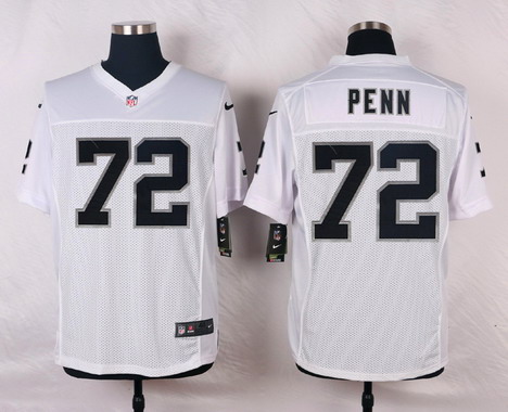 Men's Oakland Raiders #72 Donald Penn White Road NFL Nike Elite Jersey