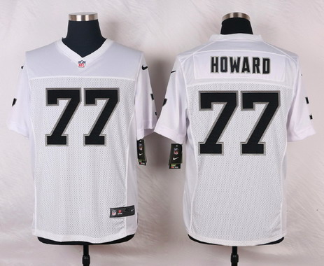 Men's Oakland Raiders #77 Austin Howard White Road NFL Nike Elite Jersey