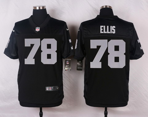 Men's Oakland Raiders #78 Justin Ellis Black Team Color NFL Nike Elite Jersey