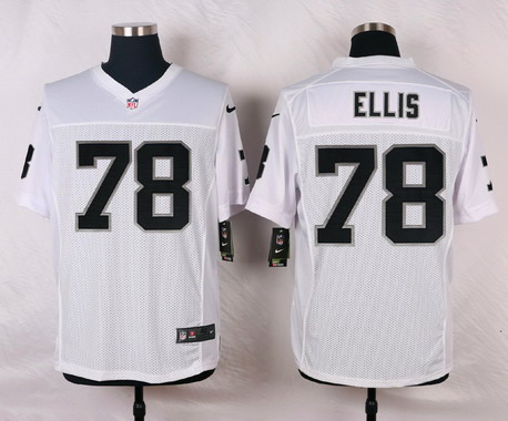 Men's Oakland Raiders #78 Justin Ellis White Road NFL Nike Elite Jersey
