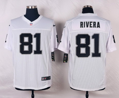 Men's Oakland Raiders #81 Mychal Rivera White Road NFL Nike Elite Jersey