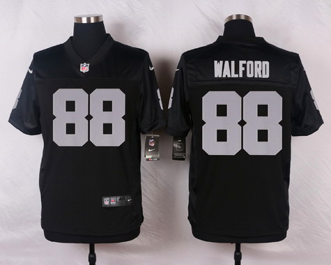 Men's Oakland Raiders #88 Clive Walford Black Team Color NFL Nike Elite Jersey