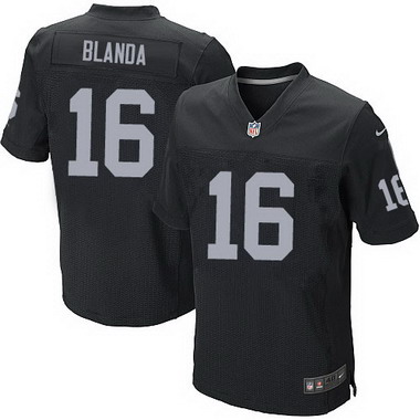 Men's Oakland Raiders Retired Player #16 George Blanda Black Elite Jersey