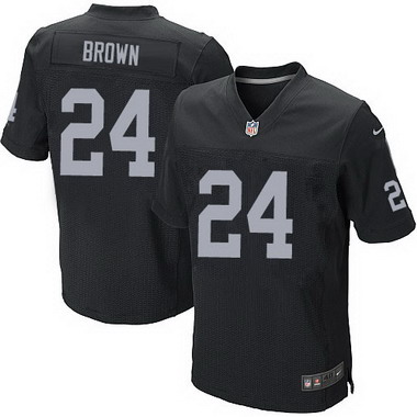 Men's Oakland Raiders Retired Player #24 Willie Brown Black Elite Jersey