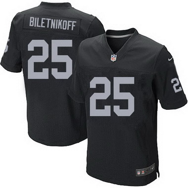 Men's Oakland Raiders Retired Player #25 Fred Biletnikoff Black Elite Jerse