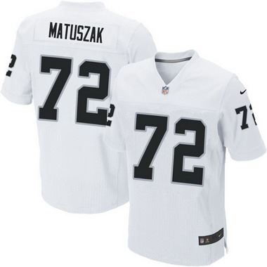 Men's Oakland Raiders Retired Player #72 John Matuszak White Elite Jerse