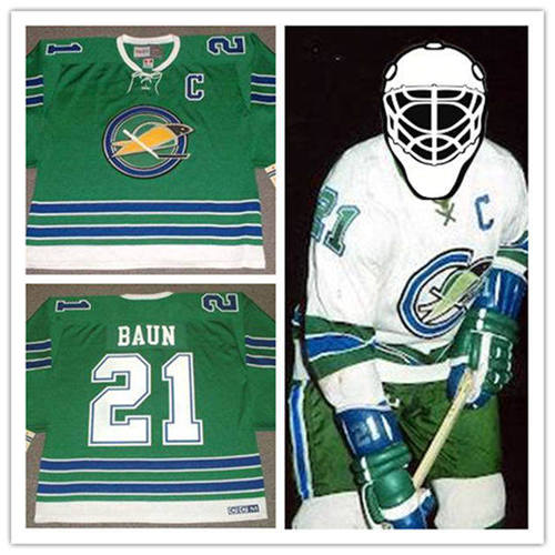 Men's Oakland Seals #21 BOBBY BAUN 1967 CCM Vintage Throwback Home Green Stitched Jersey