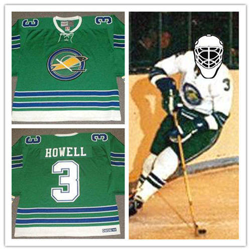 Men's Oakland Seals #3 HARRY HOWELL 1969 CCM Vintage Throwback Home Green Stitched Jersey