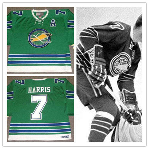 Men's Oakland Seals #7 BILLY HARRIS 1967 CCM Vintage Throwback Home Green Stitched Jersey