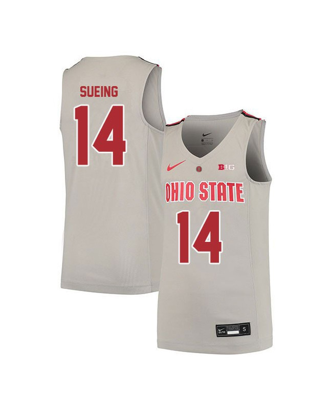 Men's Ohio State Buckeyes #14 Justice Sueing Nike Grey 2020 College Basketball Jersey
