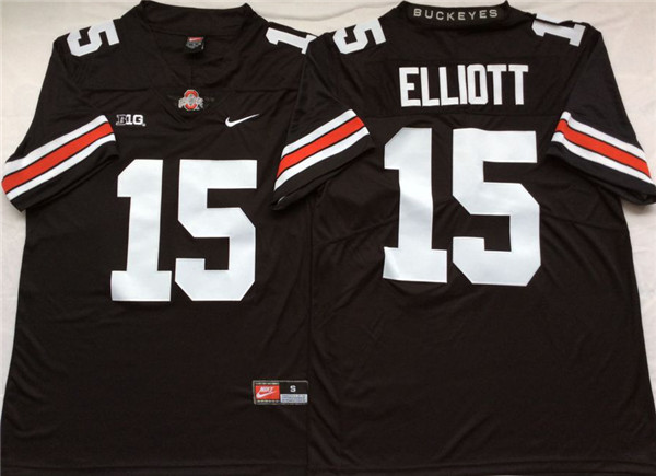 Men's Ohio State Buckeyes #15 Ezekiel Elliott Black Limited College Football Jersey