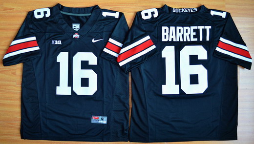 Men's Ohio State Buckeyes #16 J.T. Barrett Black Limited College Football Jersey