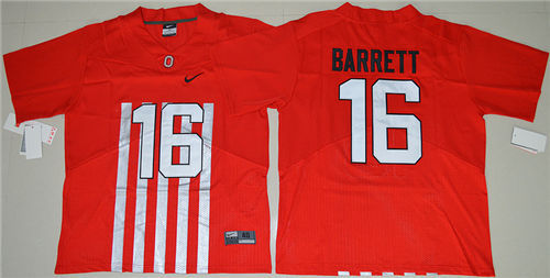 Men's Ohio State Buckeyes #16 J.T. Barrett Red 2016 Nike Elite College Football Jersey