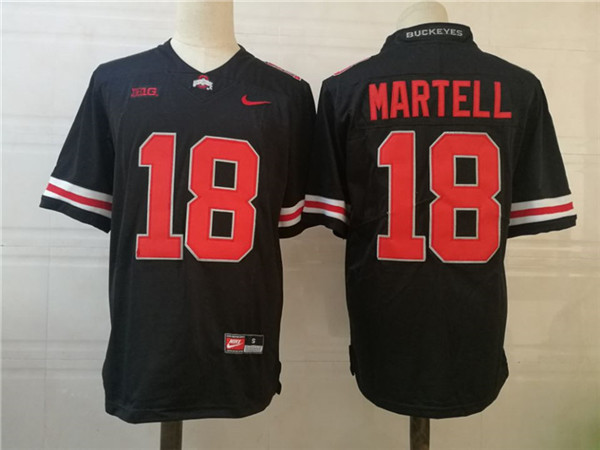 Men's Ohio State Buckeyes #18 Tate Martell Blackout Football Jersey