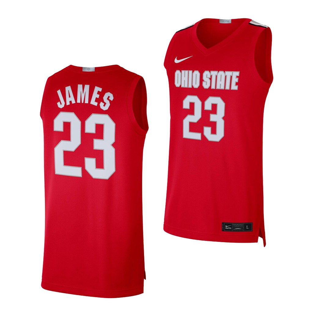 Men's Ohio State Buckeyes #23 LeBron James Nike 2021 Scarlet Turning Back The Clocks RETRO Basketball Jersey