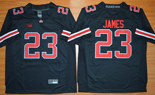 Men's Ohio State Buckeyes #23 Lebron James Blackout Nike Limited College Football Jersey