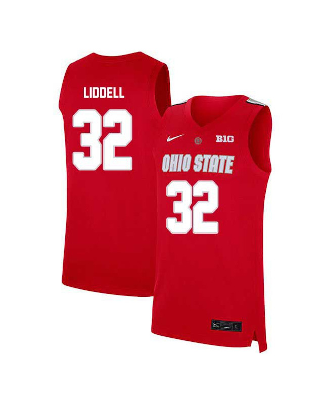 Men's Ohio State Buckeyes #32 E. J. Liddell Nike Scarlet 2020 College Basketball Jersey