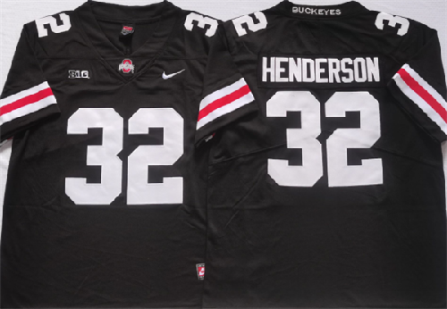 Men's Ohio State Buckeyes #32 HENDERSON Black Stitched Jersey