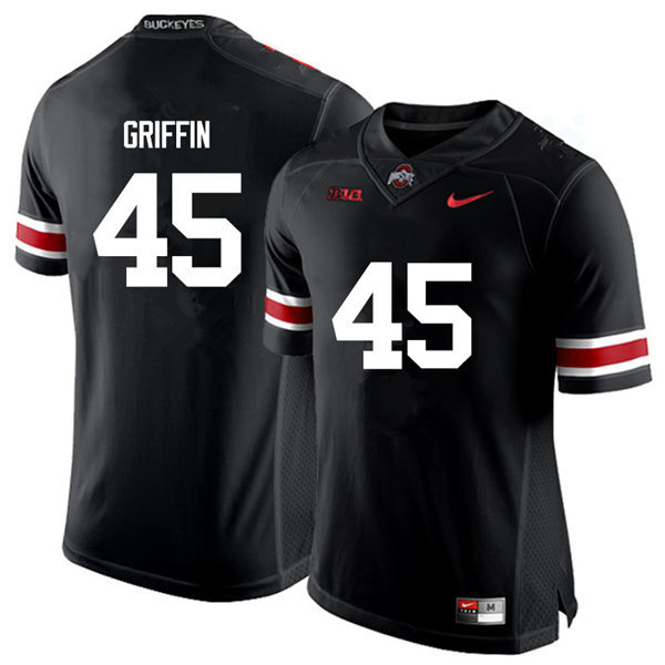 Men's Ohio State Buckeyes #45 Archie Griffin Nike Black White College Football Jersey