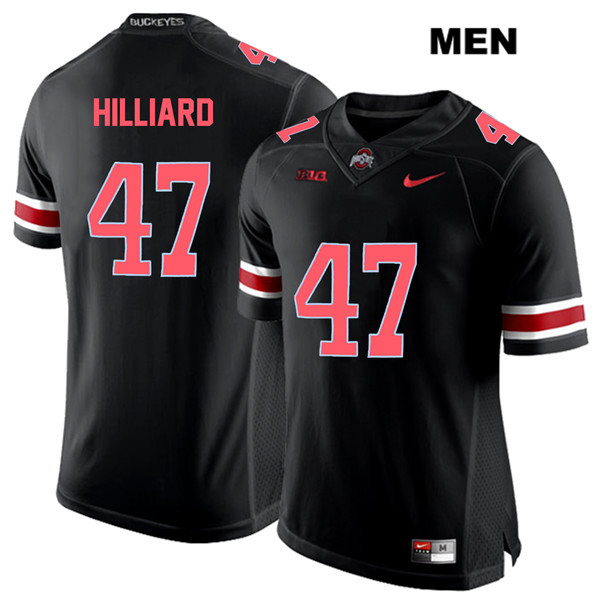 Men's Ohio State Buckeyes #47 Justin Hilliard Nike Blackout Football Jersey