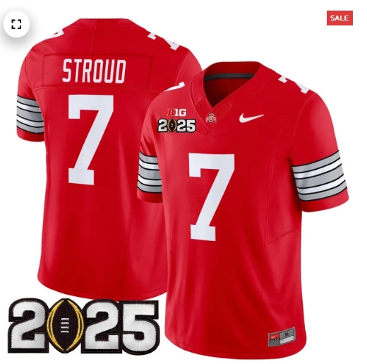 Men's Ohio State Buckeyes 'Heritage Stripe' 2025 CFP Final Patch Vapor Limited Jersey - All Stitched  Red C J Stroud