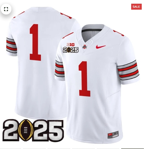 Men's Ohio State Buckeyes 'Heritage Stripe' 2025 CFP Final Patch Vapor Limited Jersey - All Stitched  White #1 Team