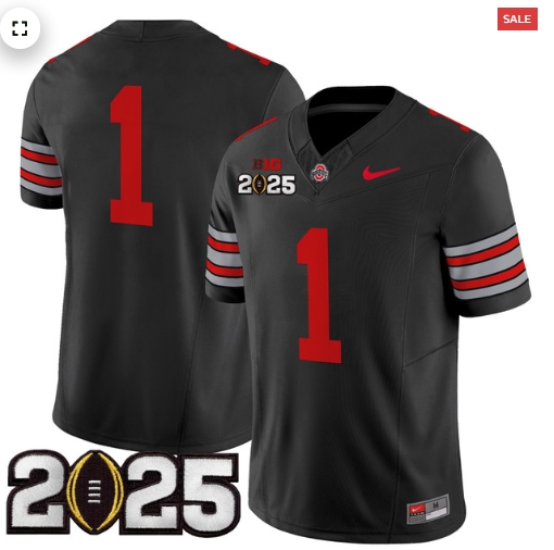 Men's Ohio State Buckeyes 'Heritage Stripe' 2025 CFP Final Patch Vapor Limited Jersey - All Stitched Black #1 Team