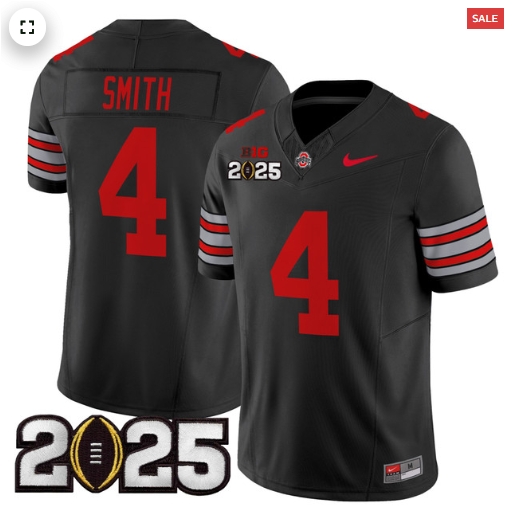 Men's Ohio State Buckeyes 'Heritage Stripe' 2025 CFP Final Patch Vapor Limited Jersey - All Stitched Black Jeremiah Smith