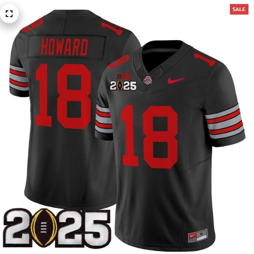 Men's Ohio State Buckeyes 'Heritage Stripe' 2025 CFP Final Patch Vapor Limited Jersey - All Stitched Black Will Howard