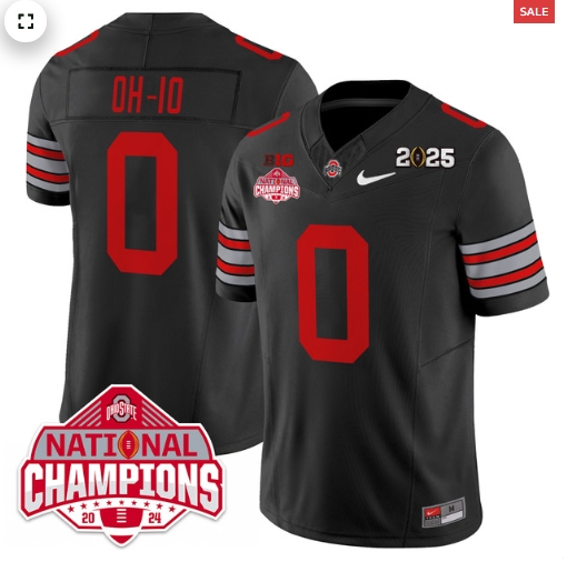 Men's Ohio State Buckeyes 'Heritage Stripe' 2025 CFP Patch - National Champions Jersey - All Stitched black  OH-IO - 0