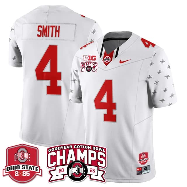 Men's Ohio State Buckeyes 2024 Cotton Bowl Champions Gold Jersey N5 - All Stitched